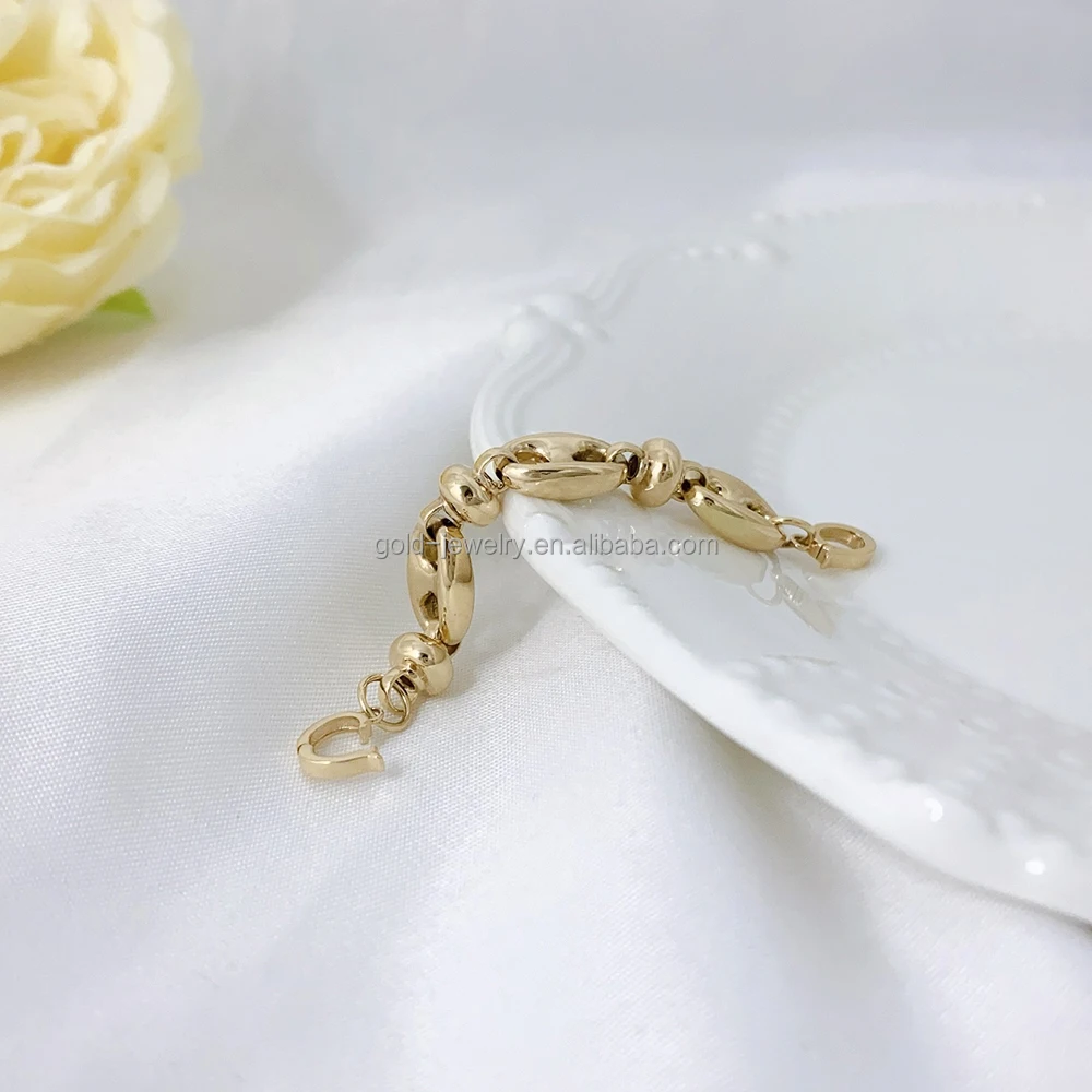 Fine Jewelry Pearl Necklace Gemstone Bead Necklace DIY Accessory Pure 14k Real Yellow Gold Extension Chain Customize Wholesale