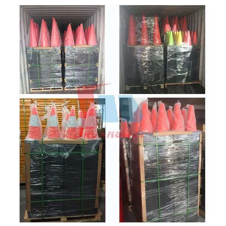 UV Resistant High Reflection Parking Lot Driveway 450mm PVCTraffic Safety Road Warning Plastic Cone With Reflective Films