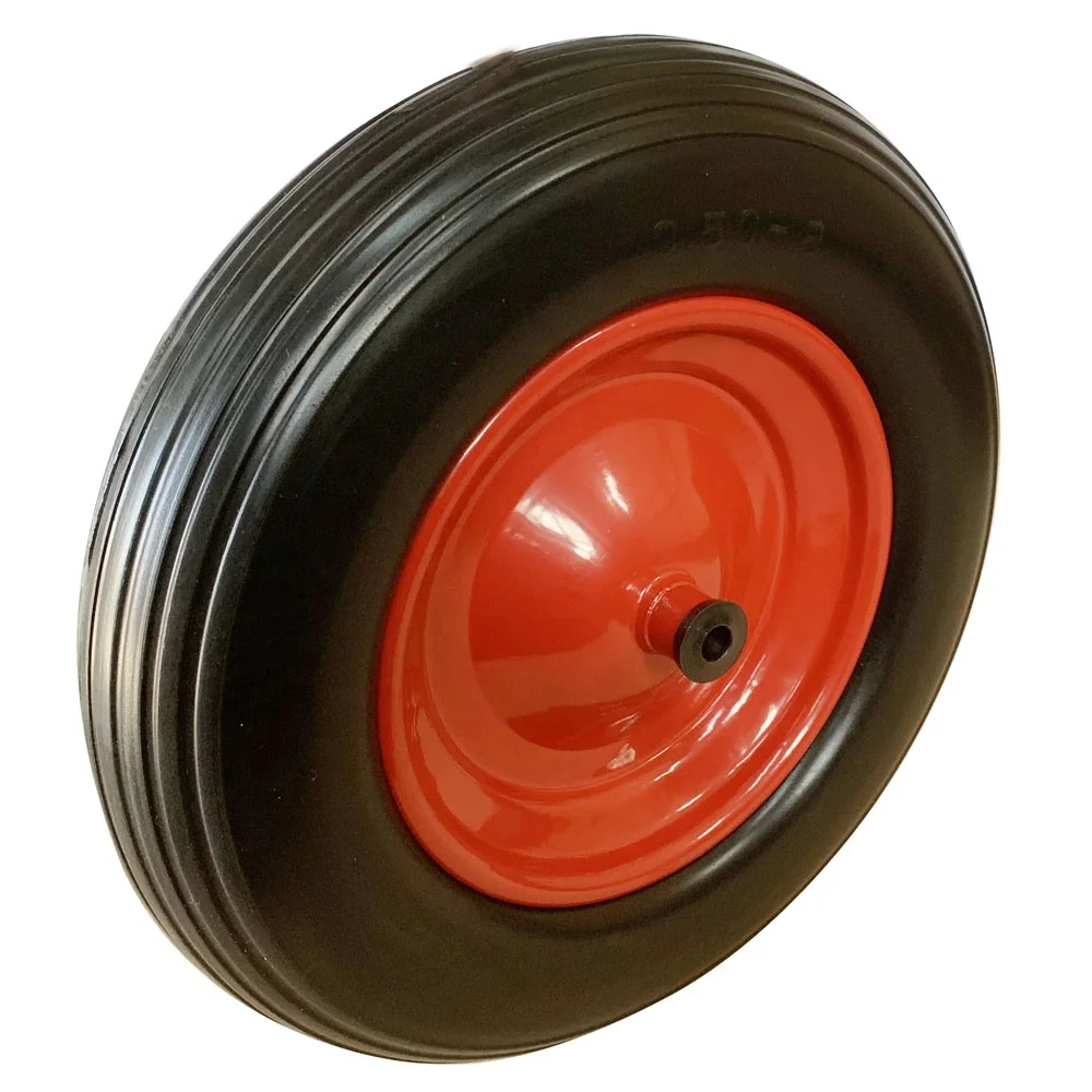 Puncture Proof 3.50-8 PU Foam Wheel 14 inch Flat Free PU Solid Wheel barrow Tire and Wheel
