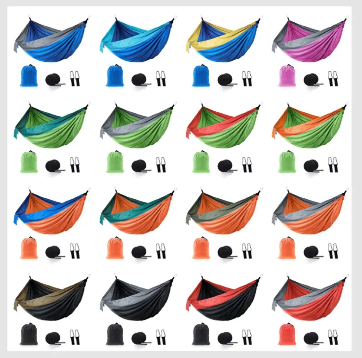 Portable Hammock Swing 2 Person Double Mosquito Net Hammock Chair Parachute Nylon Garden Outdoors Camping Hammocks