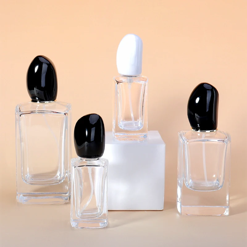 Custom Blank Transparent Spray Mini Perfume Refillable Bottle Empty Crimp Perfume Glass Bottle Flacon Square Glass Bottle Spray