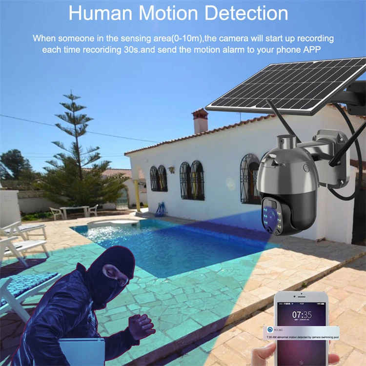 LAP Surveillance Hd Intelligent Solar Energy Alert Ptz Wifi Cctv Wireless Ip 4G Solar Camera