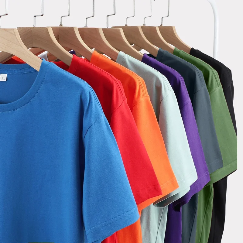 100% Cotton Summer T Shirt For Men Preshrunk Plain Tee Print On Demand Custom Logo Tag Plus Size Unisex T-Shirt