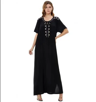 Muslim for Ladies Casual Summer Night Gown Women Robe Hijab Women Maxi Islamic Clothing  dress