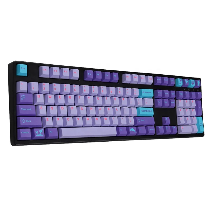 GMK Vaporwave Color Matching Keycaps PBT Dye Sublimation Keycap For Mechanical Keyboard Cherry MX Switch Keycaps 129 keys