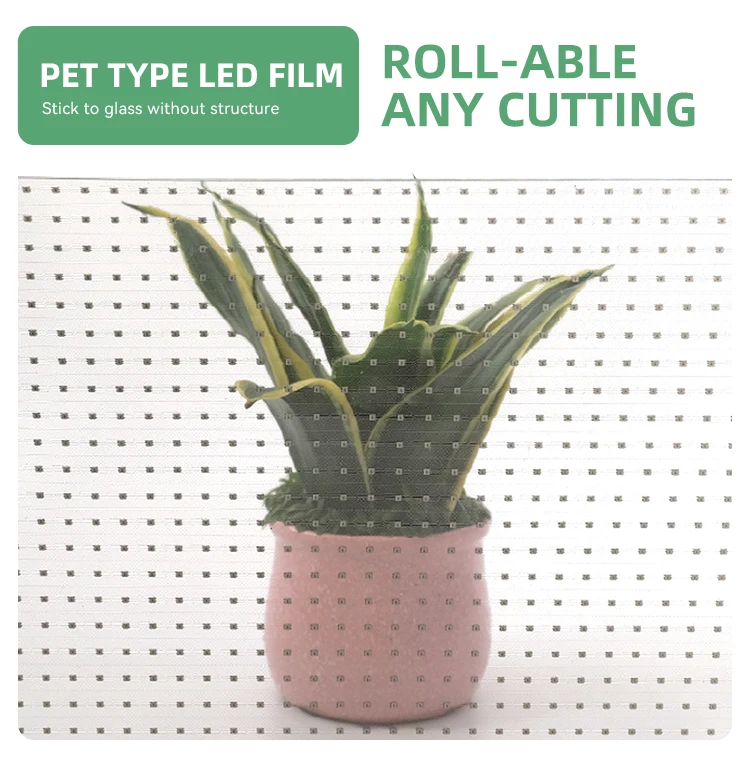 CNS-P-P8 Transparent led screen LED Film Advertising LED Display Glass Adhesive Super Slim Led Screen for shop window