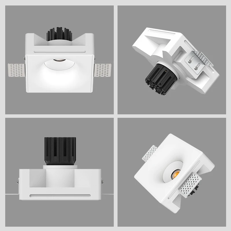 XRZLux 15W Borderless Gypsum Downlight Square LED Ceiling Lamp Recessed LED COB Spotlight Indoor Lighting AC220V-240V Hot Sale