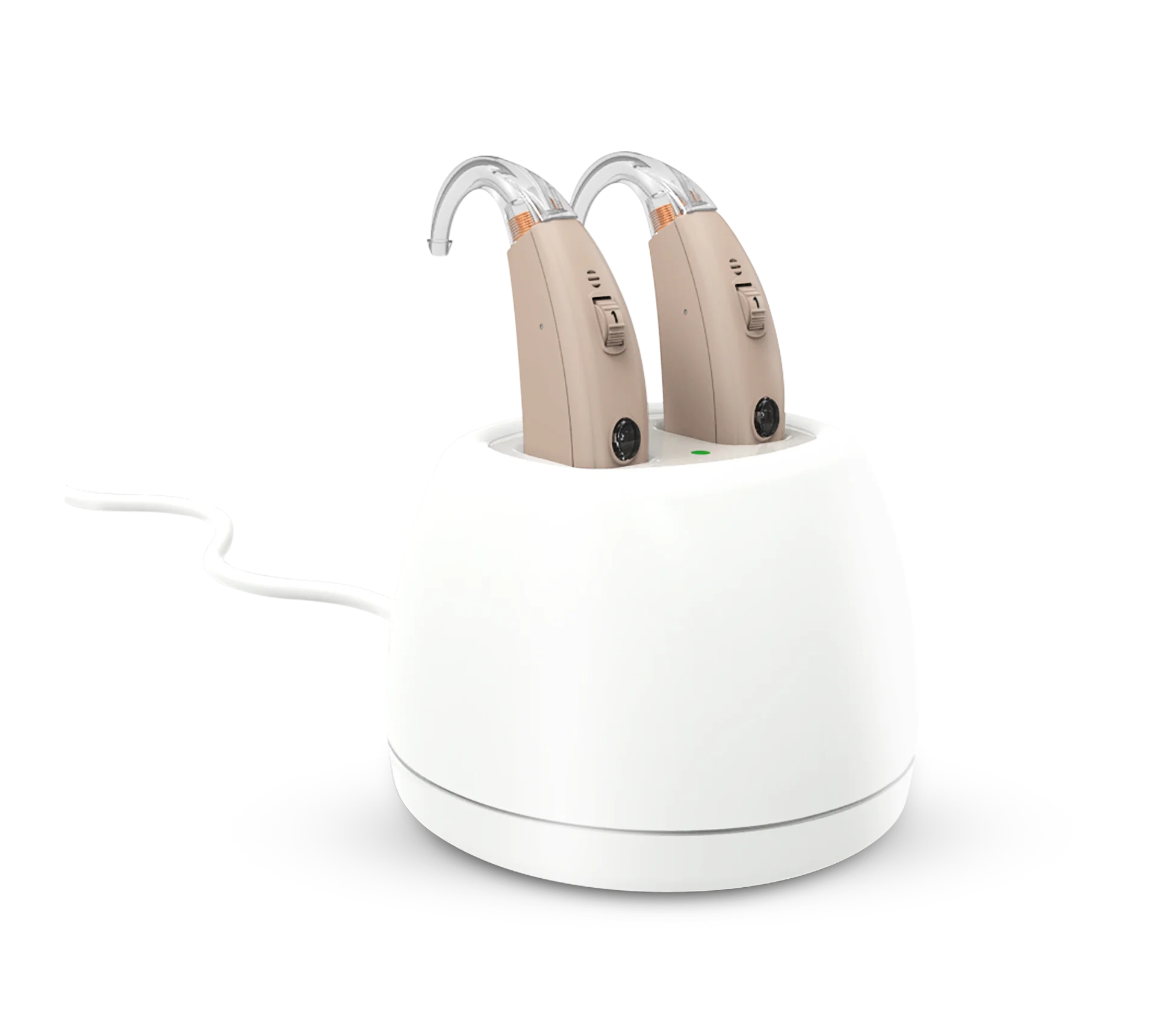 Перезаряжаемый слуховой аппарат BTE, Зарядная база, легкое управление, удобство в использовании