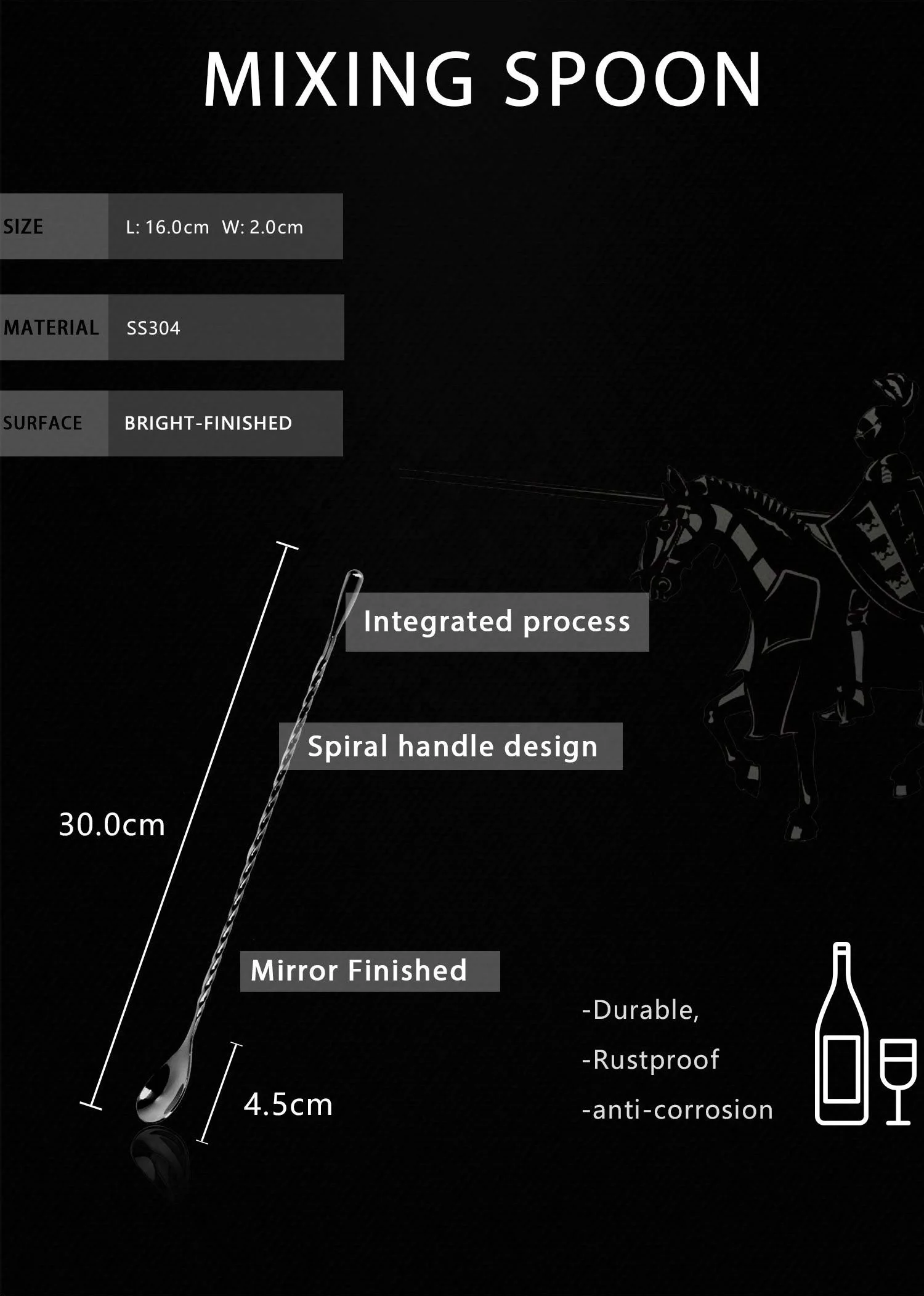 High Quality Etching Design Luxury Bartender Kit Stainless Steel Boston Cocktail Shaker Set