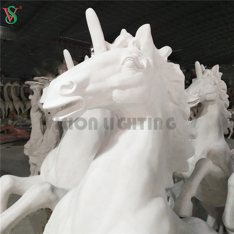 Zoo Theme Park Outdoor Decor 5 years Warranty Fiberglass Resin Horse Statue Motif Sculpture Light