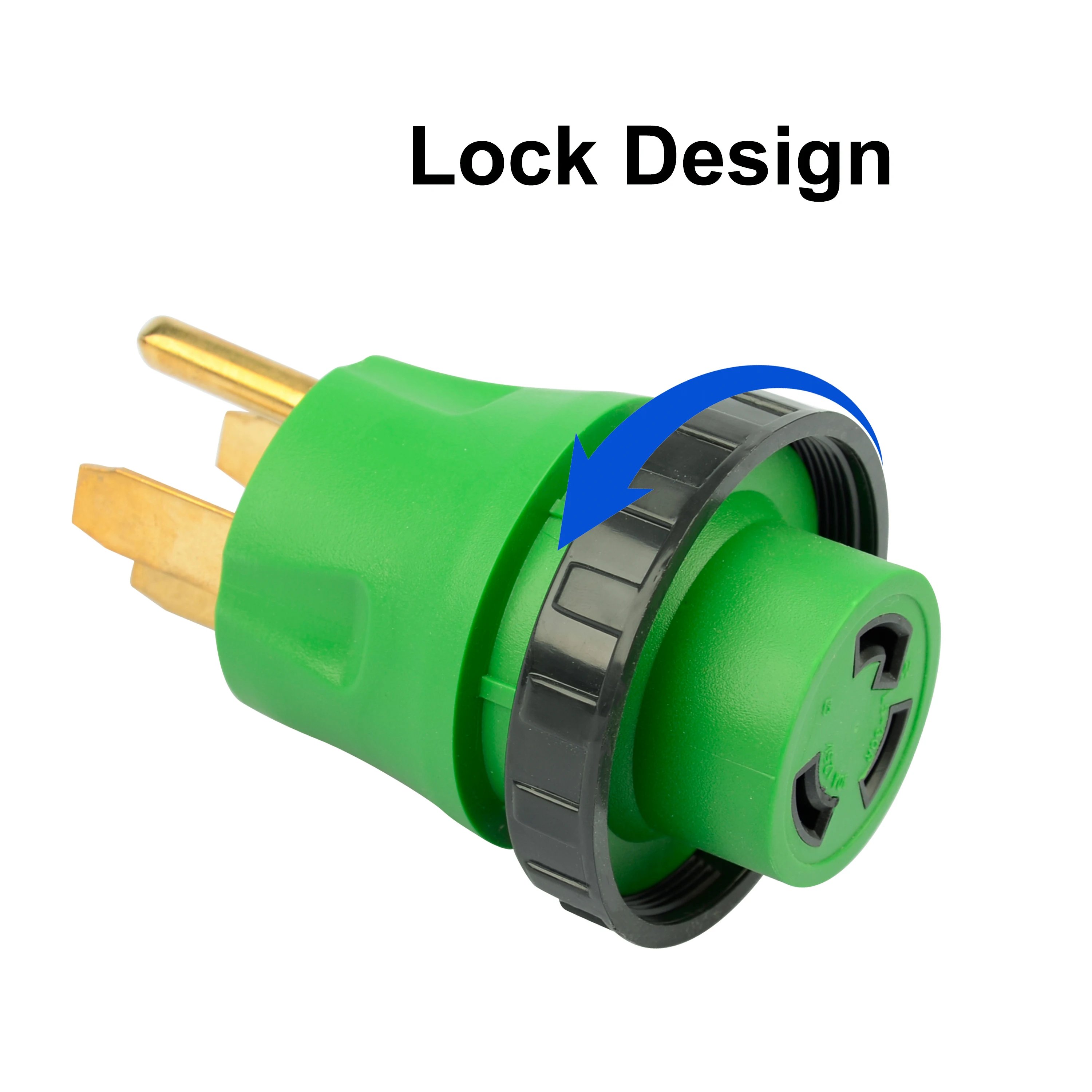 NEMA 14-50P to NEMA L5-30R RV Marine Adapter Plug with Locking Connector for  Camper Accessories