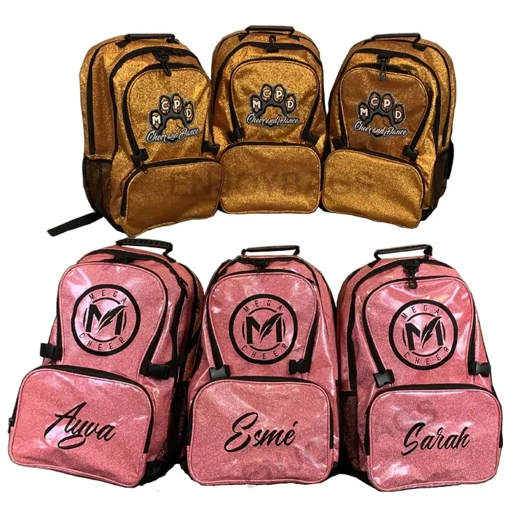 2024 New Wholesale Glitter Backpack Sparkle Cheerleading Backpack For Cheerleader