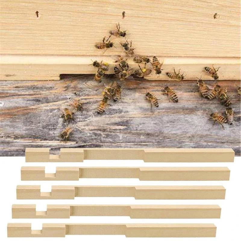 Beekeeping Supplies Control Ventilation and Keep Out Honey Robbers Wood Bee Hive Entrance Reducer for Beekeeping