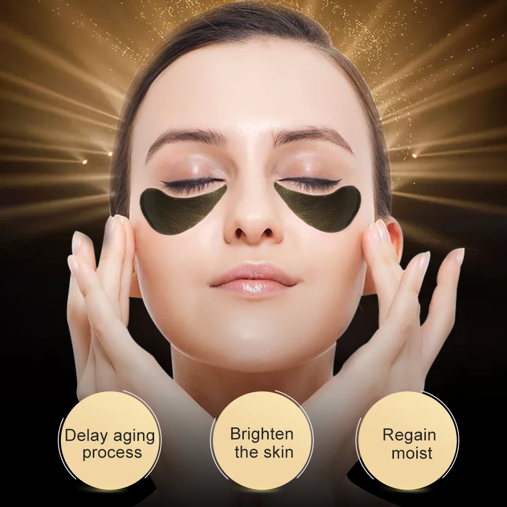 Black Caviar Eye Mask Hydrogel Eye Patch Collagen Anti Wrinkle Dark Circles Remover Parche Ojo Eyemask Sleep Eyepatch