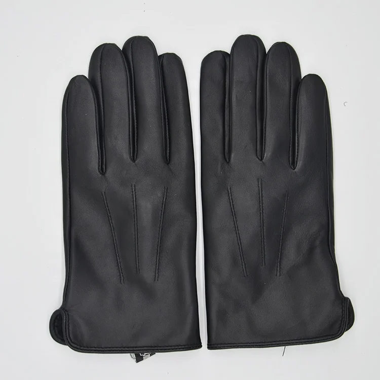 Direct Factory Winter Warm black grey touch screen Cabretta Men Leather Gloves