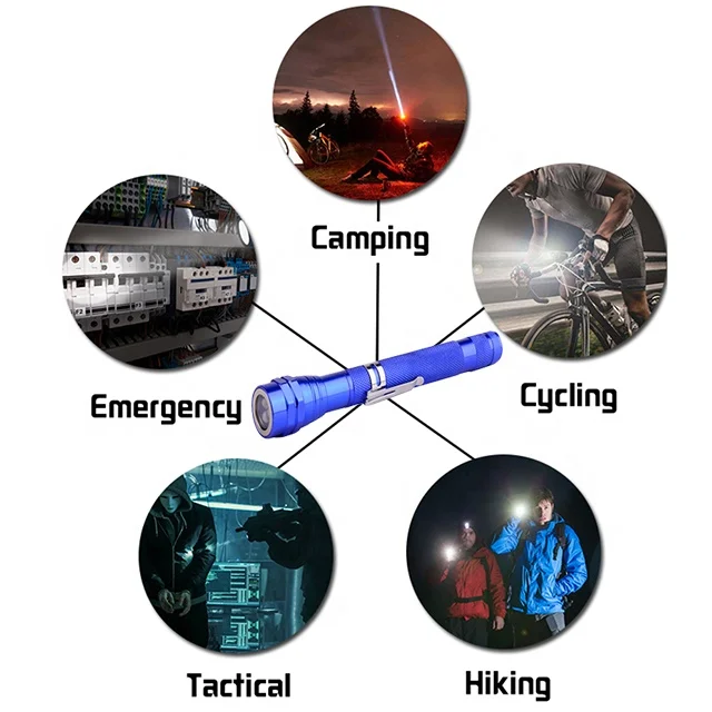 
High Performance Aluminum Alloy Outdoor Telescopic Baton LED Flashlight 