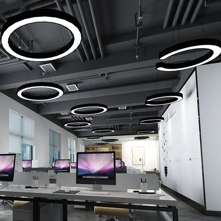 Black C Pendant Ceiling Light Contemporary 16/23.5/31.5 W LED Acrylic Down Lighting in Warm/White Light - Black / 31.5 / White