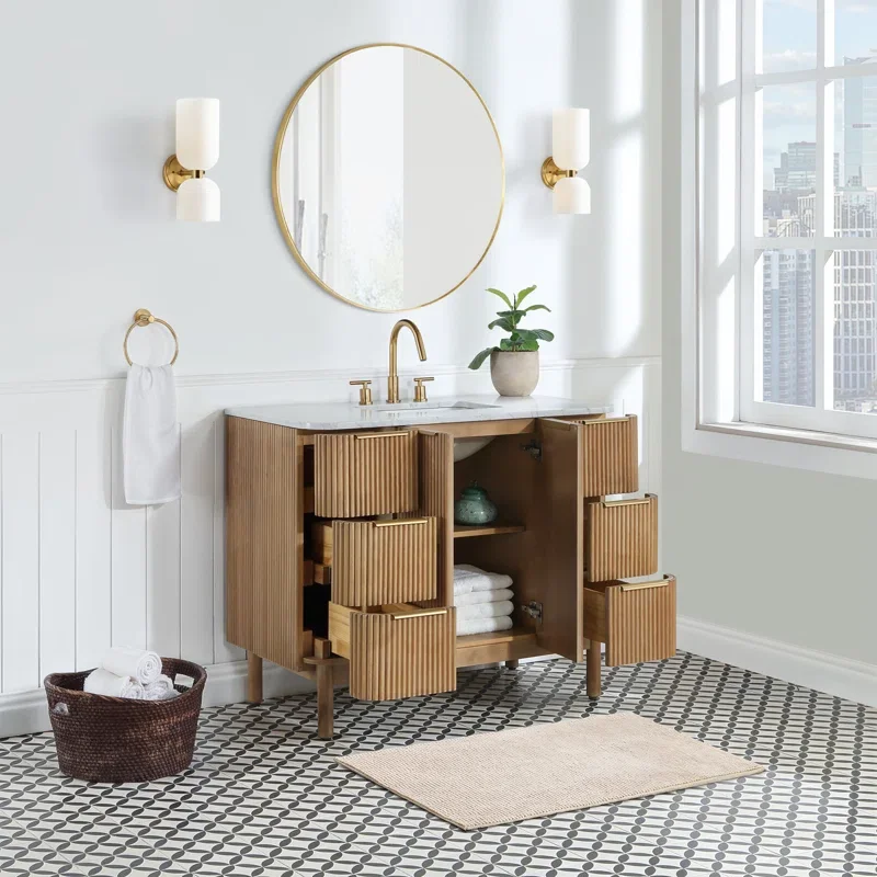 Vietnam Factory Luxury Classic Italian Style Bathroom Furniture Vanity Cabinets Modern Design for Hotels