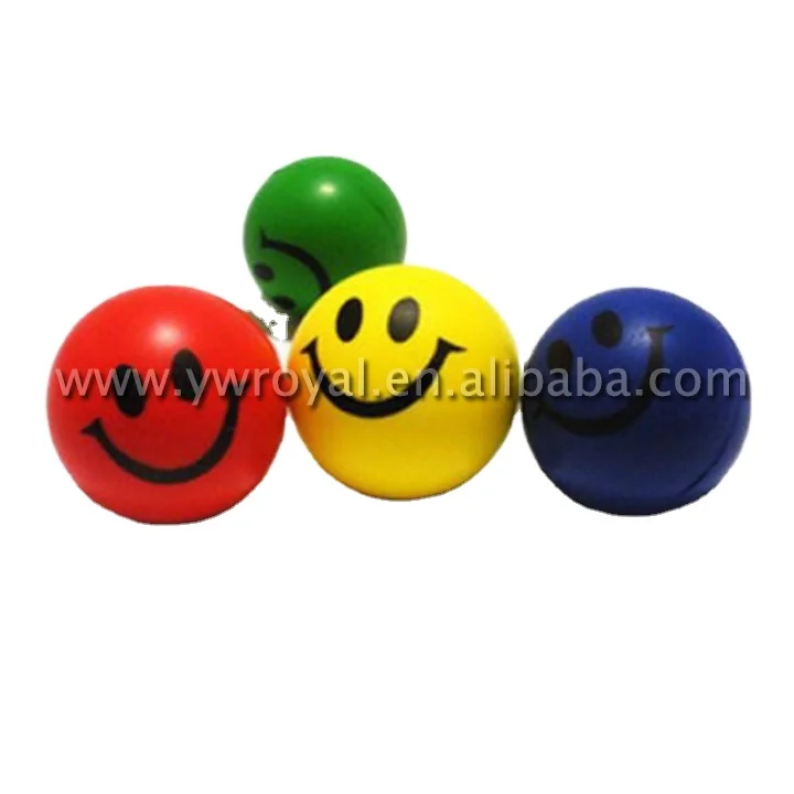 
Popular Colorful Pu Foam Smiley Face Cute Stress Ball 
