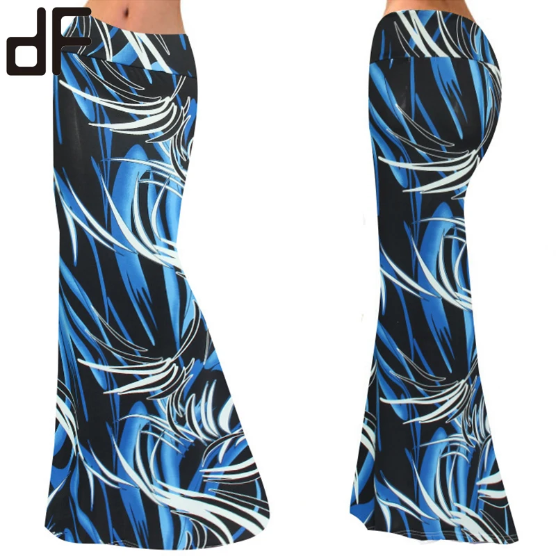 wholesale women apparel summer casual wear microfiber bohemian style polynesian skirts african tropical printed long maxi skirt