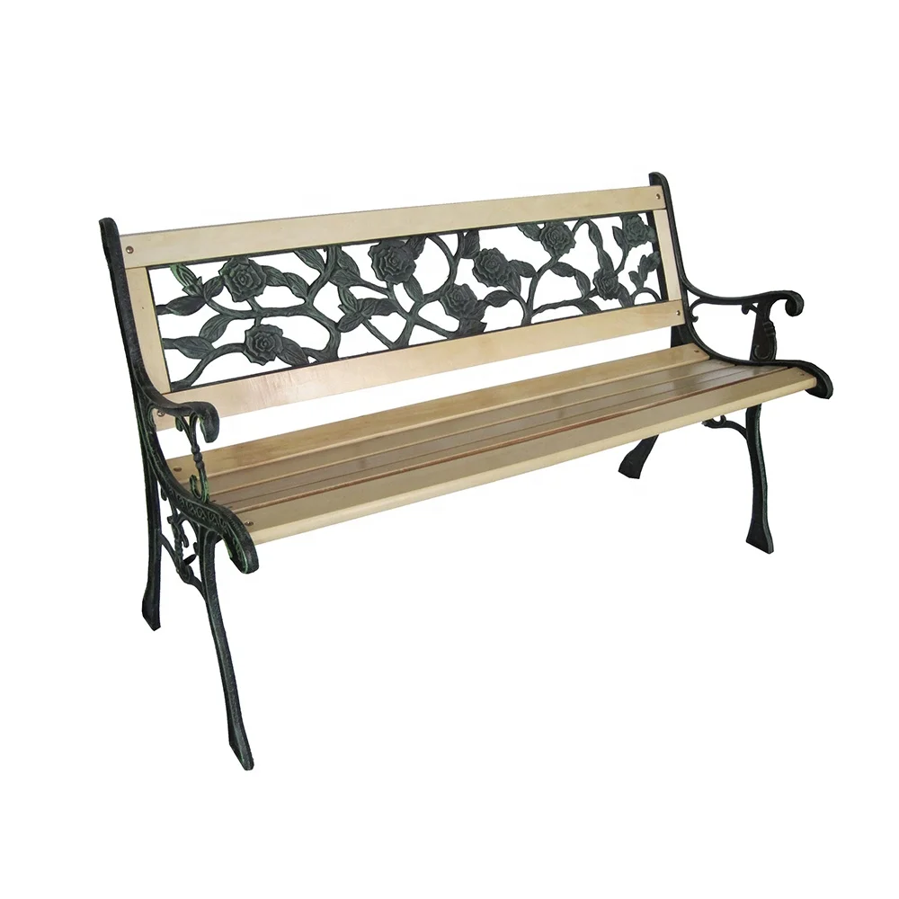 
Factory price cast iron legs garden bench with wood back 