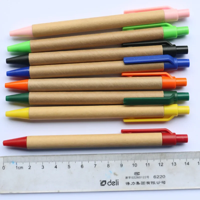 full color Digital UV sublimated Printing paper Kraft barrel ballpoint pens-customized color ball pens