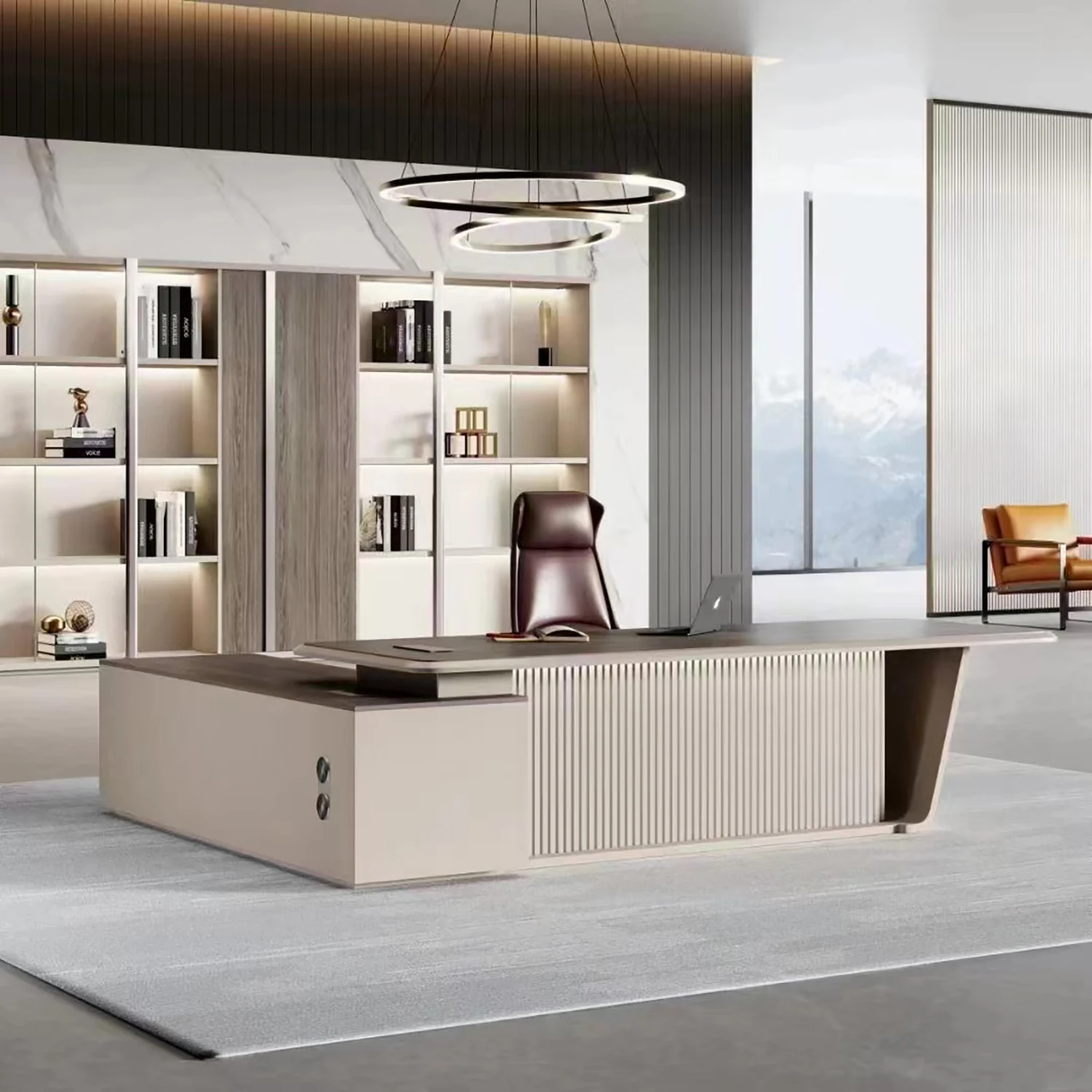 Modern Office Furniture Desk Wooden L shape Boss Executive CEO Desk Office Directors Table High Tech Executive Office Desk