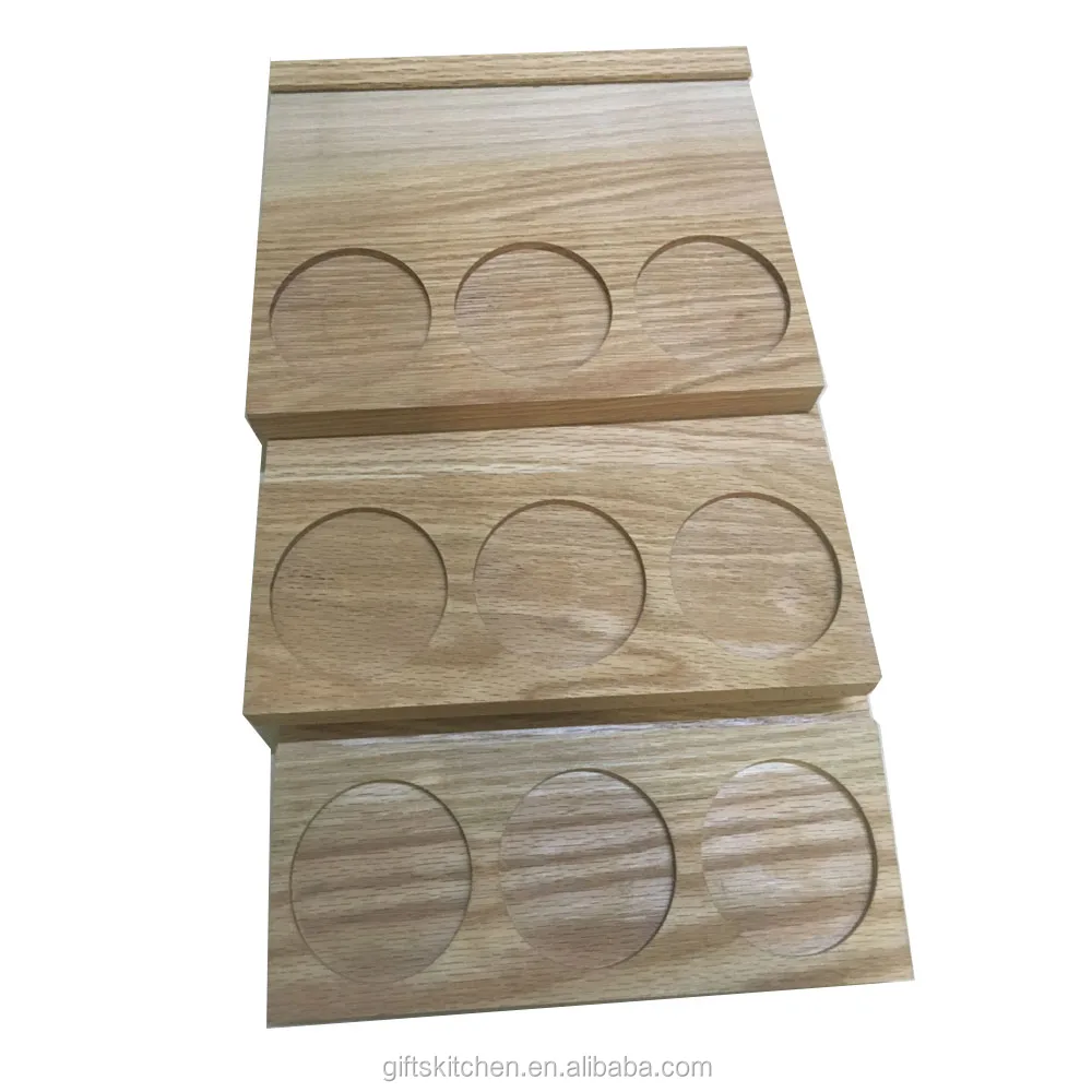 
2020 Best Sale High Quality Natural Wood Wine Tasting Stand Wine Flight Board 