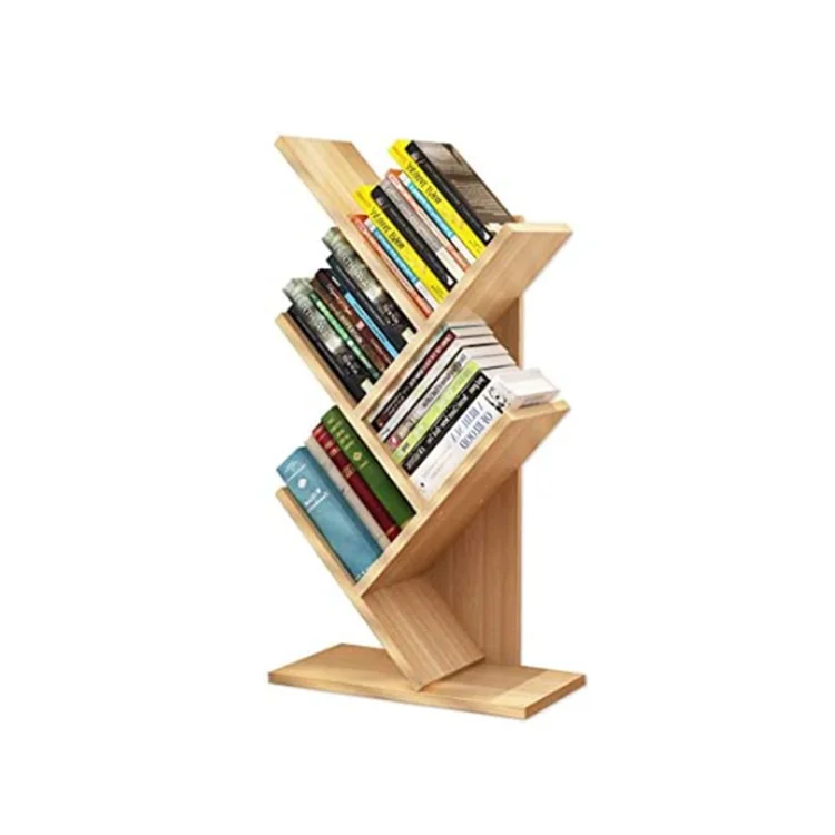 creative design 5 shelves tree book storage rack floor standing bookshelf for bedroom