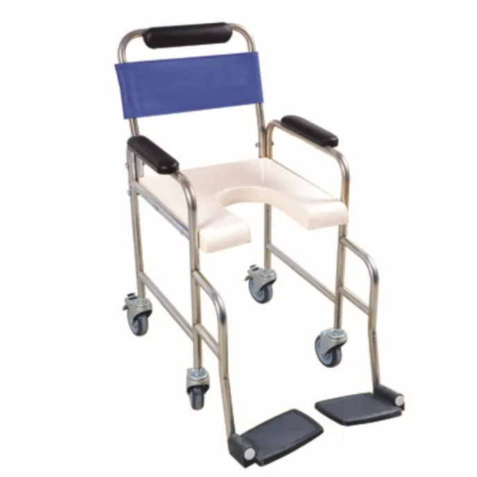 Hot Sale Wheelchair with Toilet Transfer Commode Adjustable Bath Chair Hospital Nursing for Elderly and Disabled