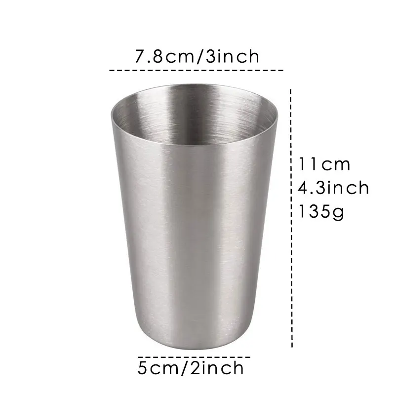 Stainless Steel Cups 12.28oz/350ml Camping  Stackable Metal Drinking Glasses BPA Free  Stackable  Durable