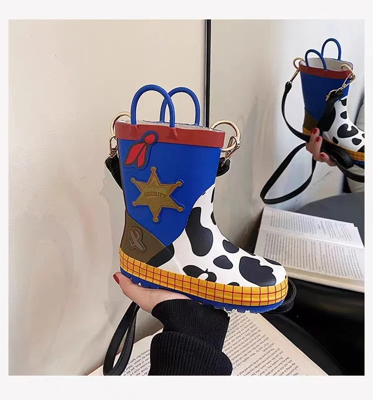 ALL PASS New Personalized design bag 2023 new trendy fashionable children rain shoes phone bag shoes crossbody bag