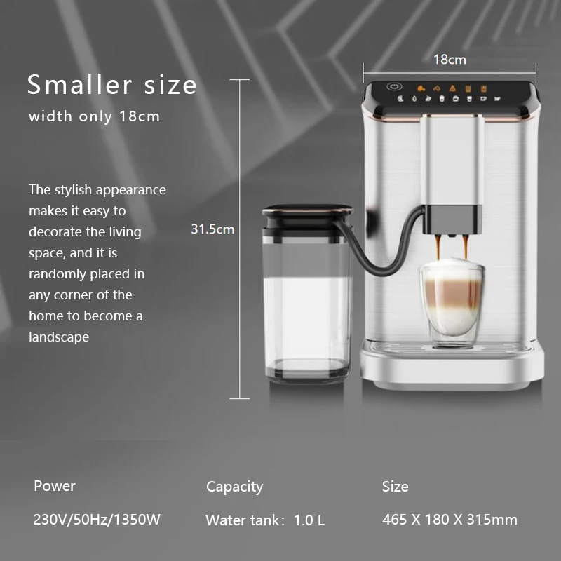 Automatic Espresso Cappuccino Latte Commercial Coffee Machine Coffee Maker Green Friendly Fully Automatic