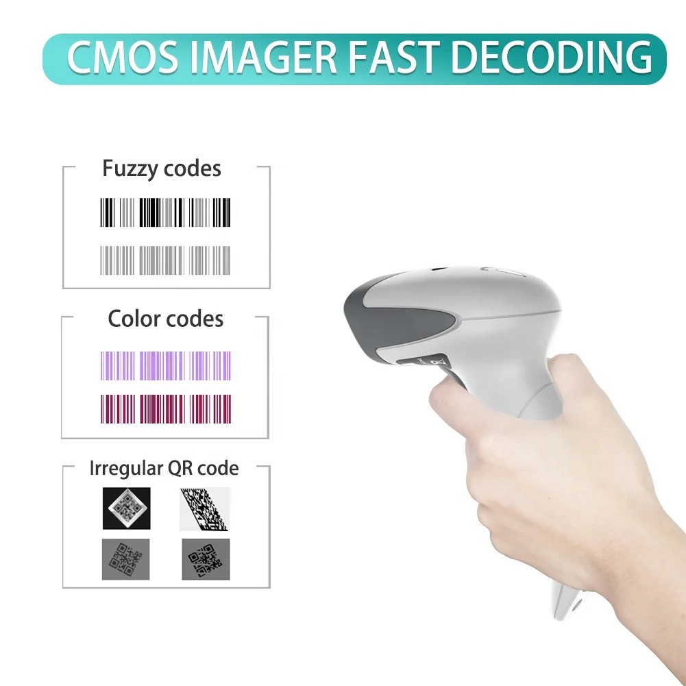 Wired handheld qr code scanner USB 1d 2d barcode scanner with plug and play