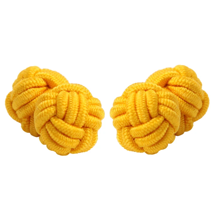 
Handmade Double Ball Silk Knot Cufflinks 