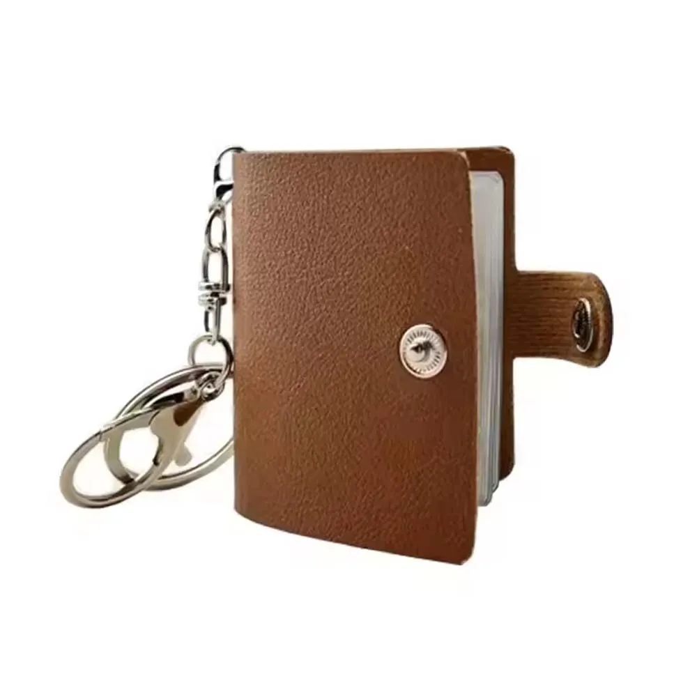 New Custom Blank Sublimation Mini Photo Album Keychain PU and PVC Inner Page Keyring Picture Frame keyring Metal  Keychains