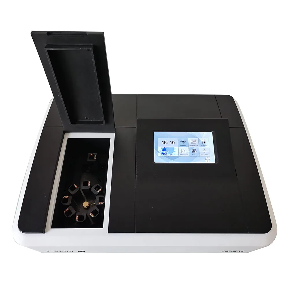 7 Inch Lcd Touch Screen Spectrometer 0.5 1 2 4nm Variable Portable Double Beam Uv Visible Spectrophotometer
