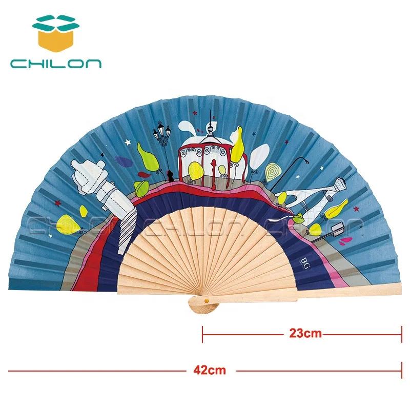 Wholesale Custom Wood Folding Hand Fan Abanicos De Mano