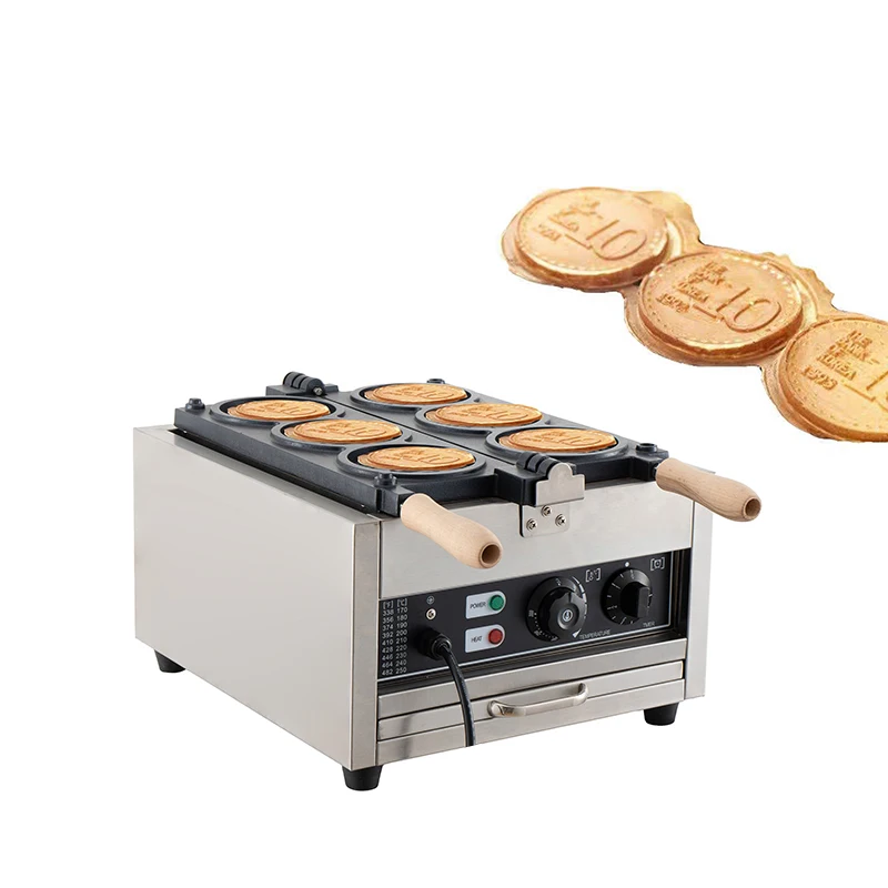 3-piece Gold Coin Waffle Maker Machine Electric Waffle Maker Machine Commercial 2023 Hot Snack Machine On Sale