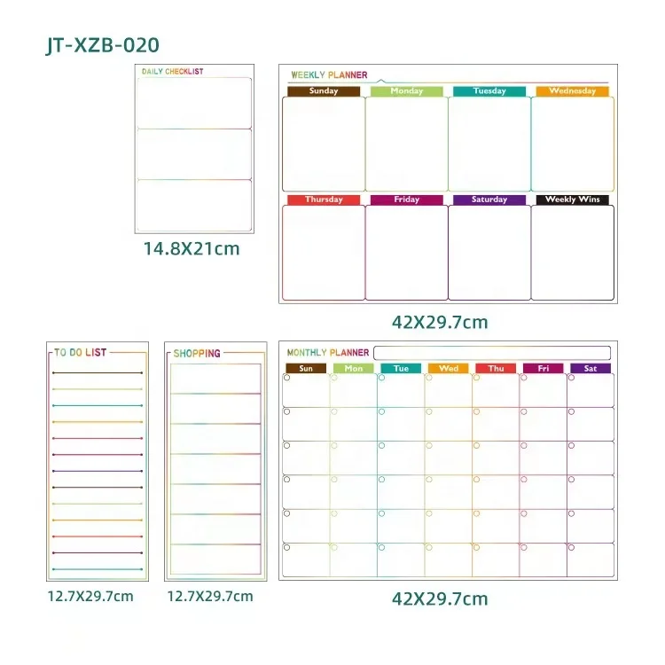 Easily Erasable Custom Calendar Magnetic Sticker Work Schedule Refrigerator Message Board