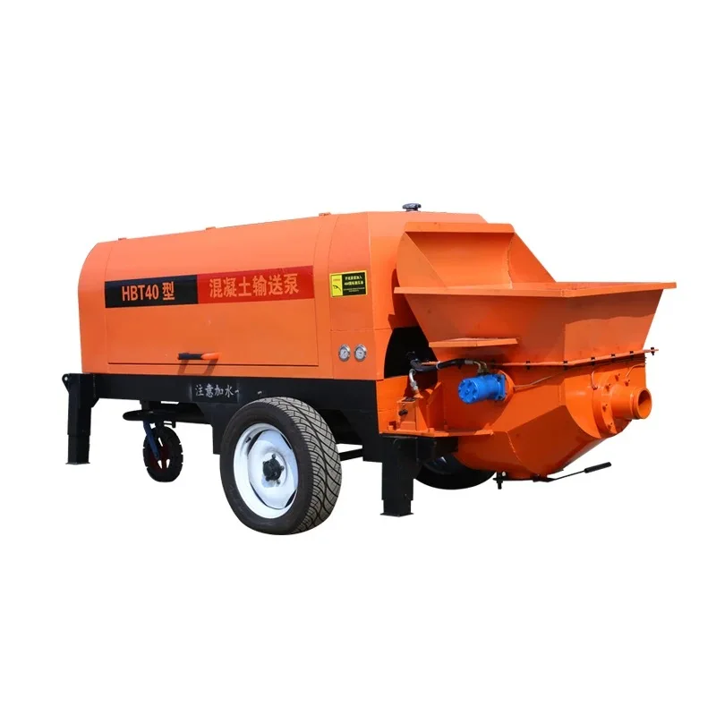 Wet Concrete Spraying Portable Concrete Pumps Diesel Large Hydraulic Tank Volume Concrete Pumps