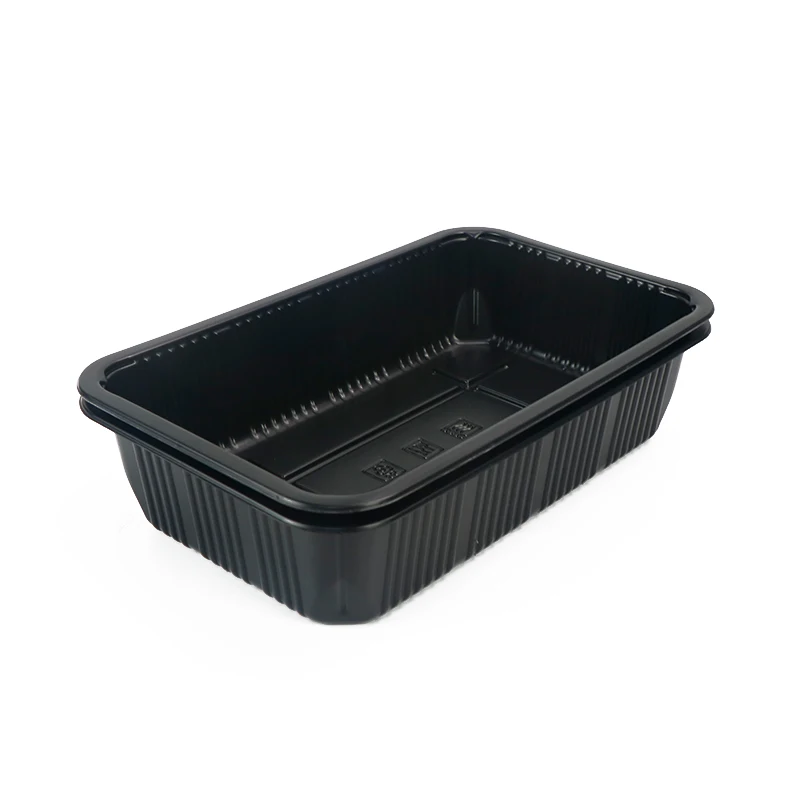 black PP meat tray packaging map meat tray disposable food tray