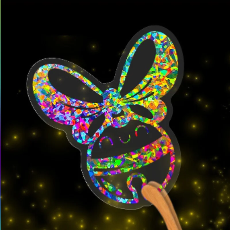 Waterproof Die Cut Butterfly Holographic custom label with logo Glossy Vinyl Adhesive for Supermarket Grocery Promotion Use