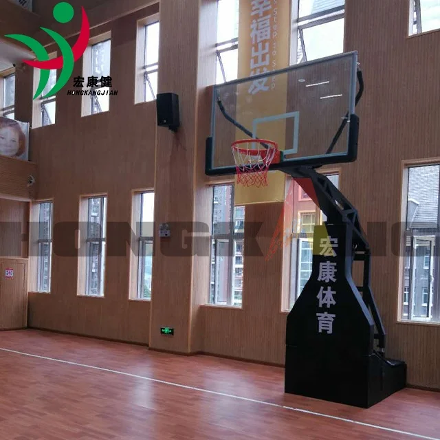 FIBA standard portable manual hydraulic folding basketball hoop stand mobile basketball hoop stand