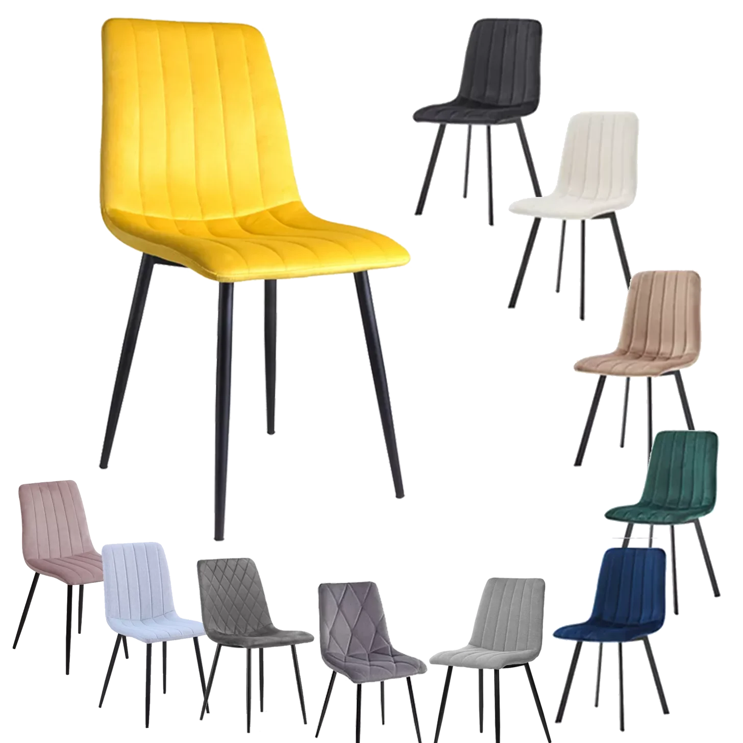 Lower price upholstery velvet dinning accent chair Kitchen furniture simple Classic dining chair Dining chair metal