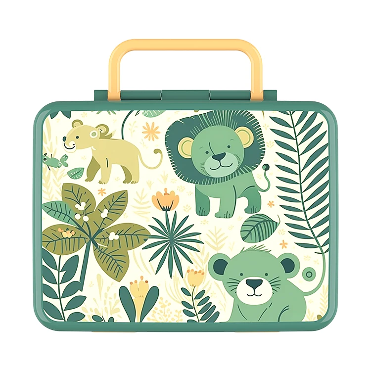 Clamshell sealing 5 compartments lunch bento box for children kids microwave safe dishwasher safe food container