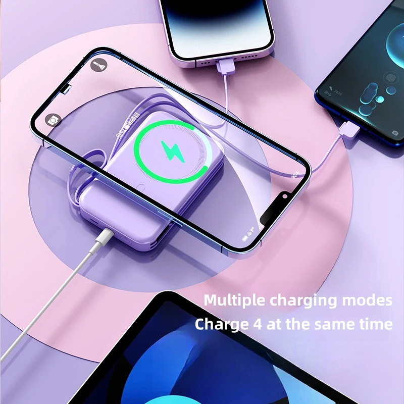 Belt Line Fast charging power bank 20000mAh Magnetic Wireless charger Portable Charger