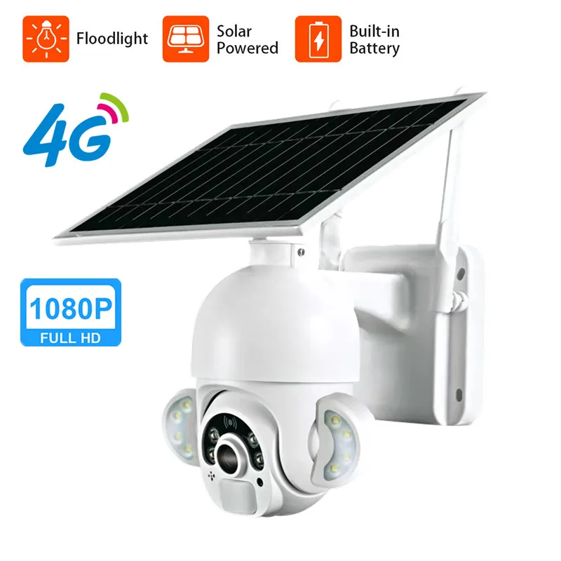 Система видеонаблюдения на солнечной энергии, 1080P, 4G, Wi-Fi