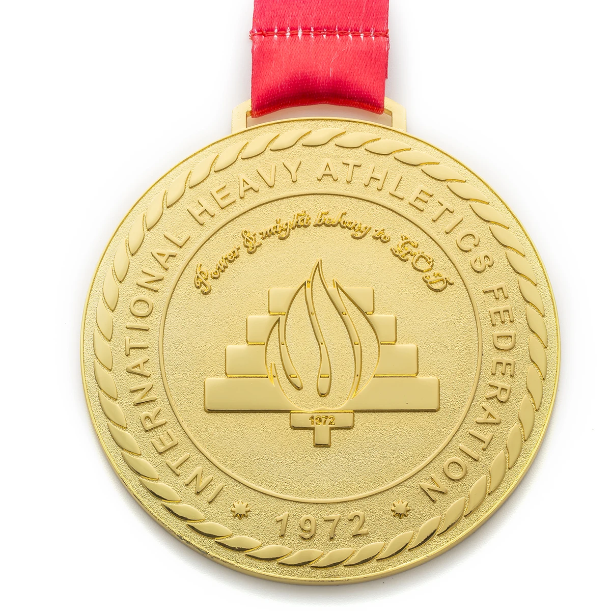 Round embossed and sandblast   customized zinc alloy metal medal