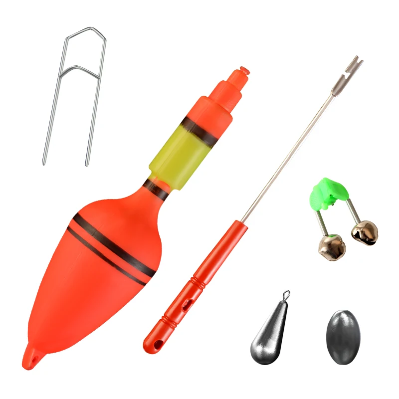 DN 12pcs rock fishing accessories set fishing tackle set including hook bracket bell weight snap swivels floats beans detacher